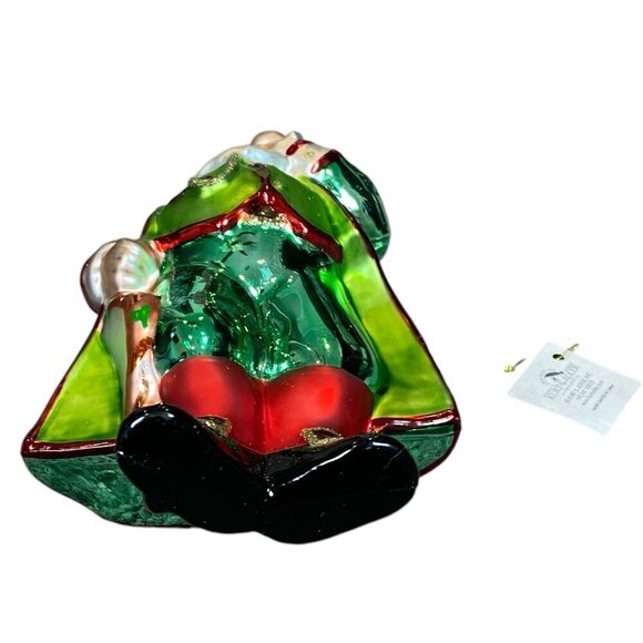 Kurt Adler IRISH SANTA CLAUS Smoking Pipe World of Santa Glass Ornament 107G - Picture 5 of 9